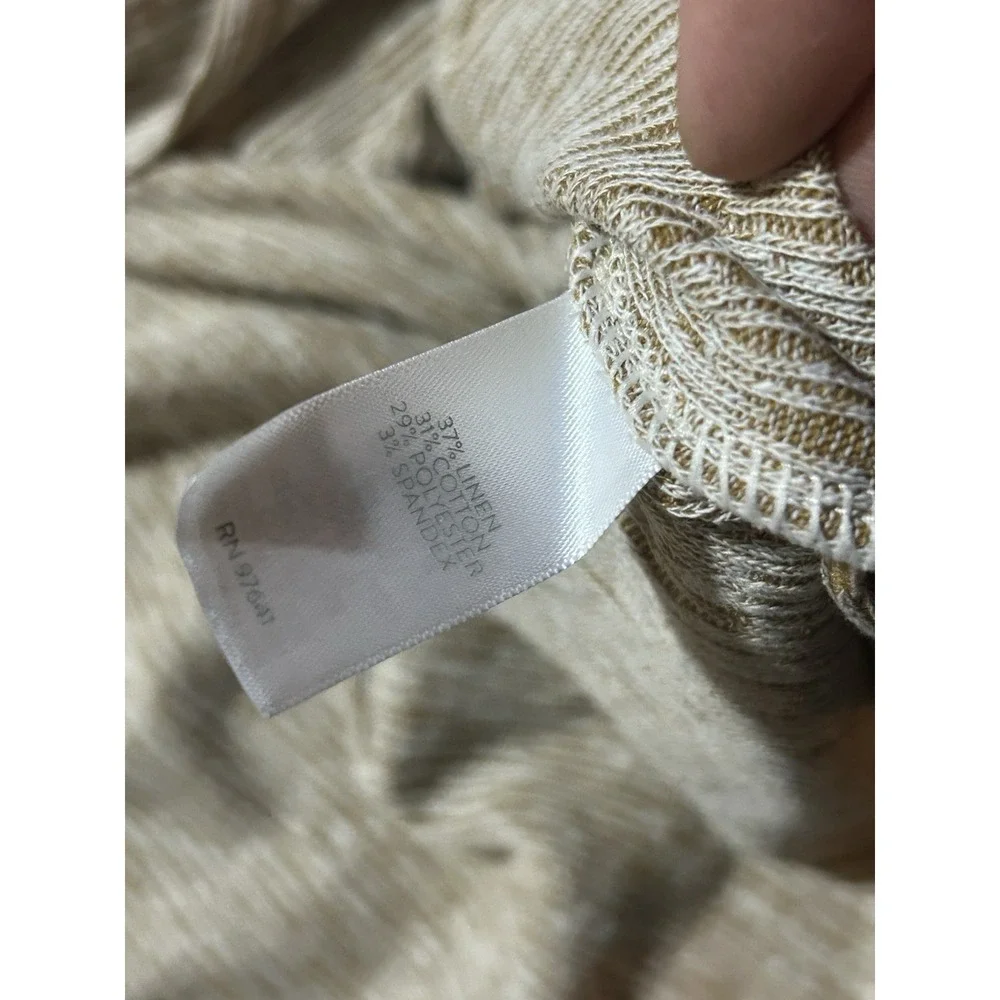 J.Jill Pure Jill Womens Medium Linen Cotton Blend Stretch Kimono Cardigan Pocket